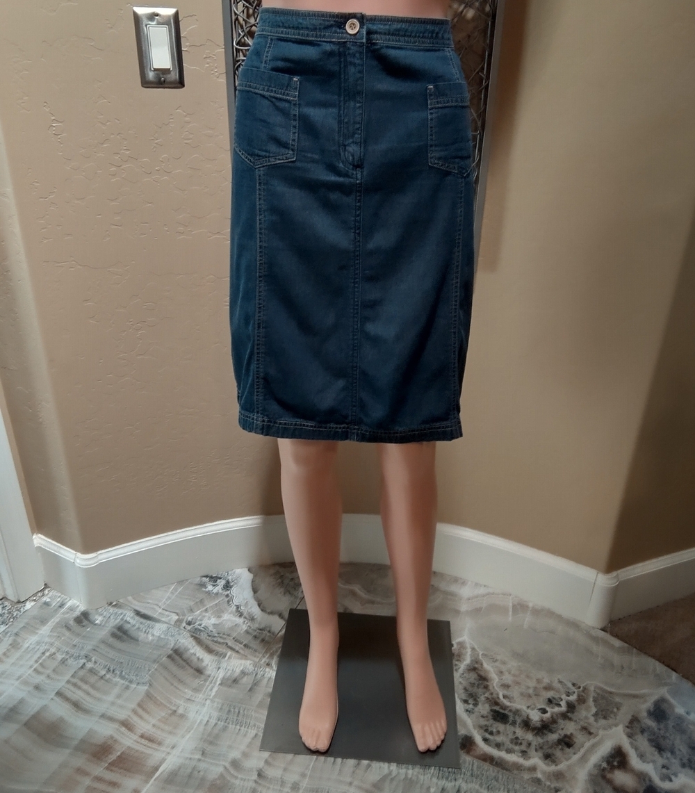 J. Jill Dark Blue Denim Pencil Skirt